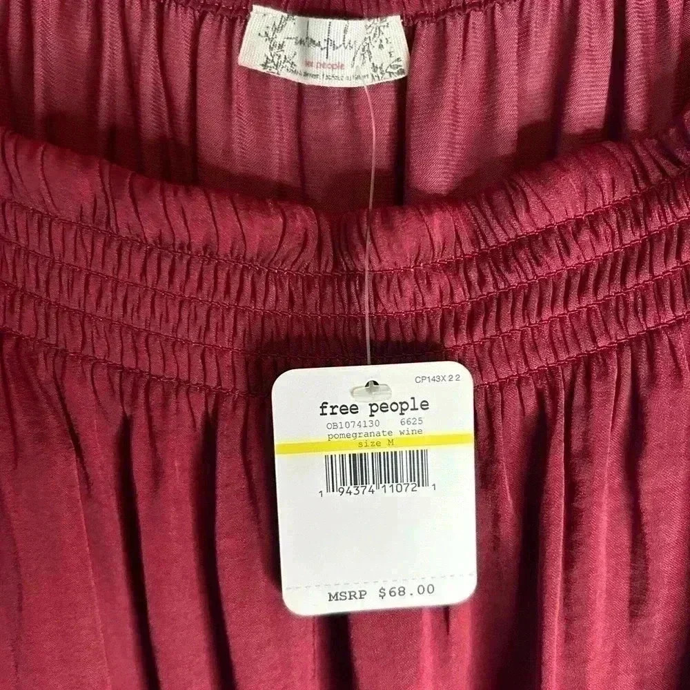 🌟”Free People Intimately” NWT Pomegranate Long Sleeve Thong Bodysuit Size M🌟 - Picture 3 of 13